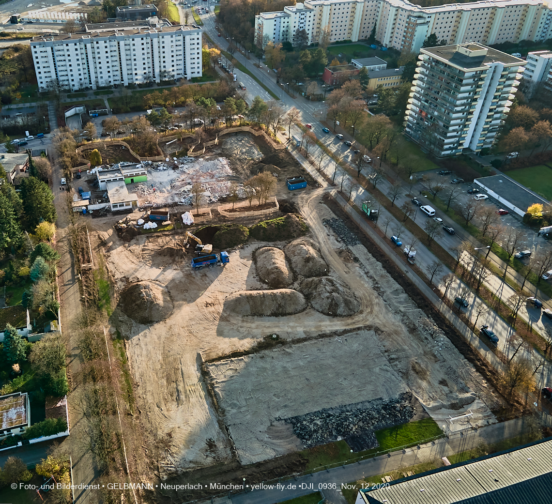 12.11.2020 - Baustelle der neuen Grundschule am Karl-Marx-Ring in Neuperlach